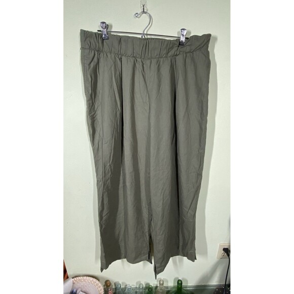 Encircled Women's Size XXL Olive Green Linen Blend Wide Leg Causal Lounge Pants - Picture 1 of 5